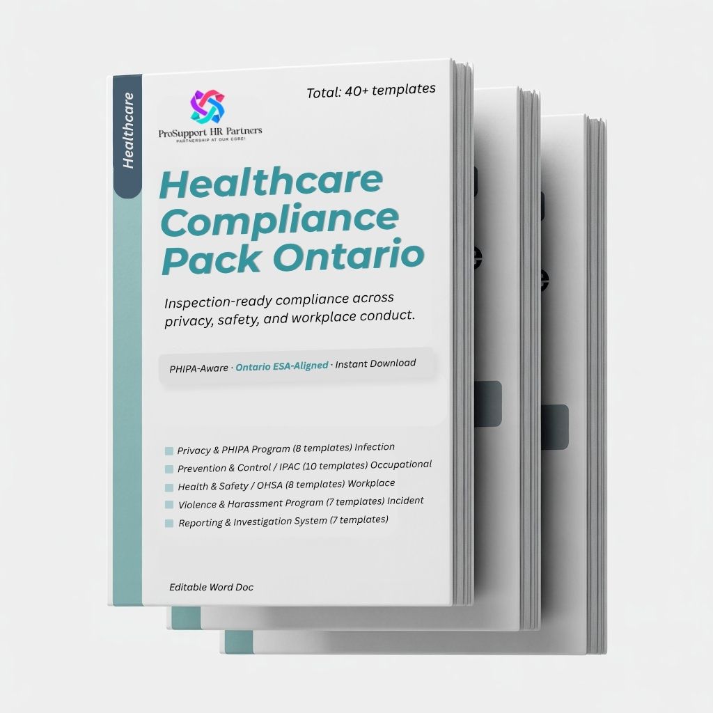 Ontario healthcare compliance pack PHIPA OHSA HR templates for clinics